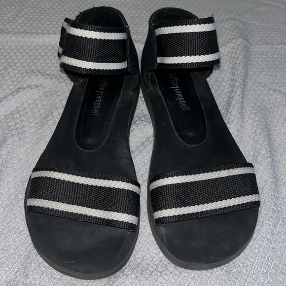 NEW JEFFREY CAMPBELL WOMENS Size 7 GAME TIME SANDALS CANVAS WITH RUBBER SOLE - Picture 5 of 11